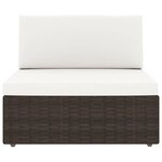 vidaXL Salon de jardin 11 Pièces avec coussins Marron Résine tressée