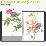 ACROPAQ Classeur Porte Vues A4 - Classeur de présentation 30 Pochettes A4 en PP- Noir