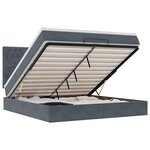 VidaXL Cadre de lit ottoman avec matelas gris foncé 180x200cm velours