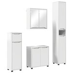 vidaXL Ensemble de mobilier de salle de bain 4 Pièces Blanc brillant