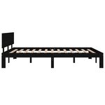 vidaXL Cadre de lit Noir Bois de pin massif 140x200 cm