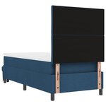vidaXL Lit à Ressort avec Matelas et Banc Bleu 90x200 cm en Tissu