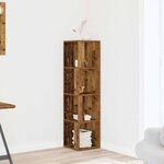 vidaXL Armoire d'angle vieux bois 33x33x132 cm bois d'ingénierie