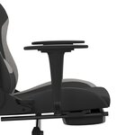 vidaXL Chaise de jeu avec repose-pied Noir et gris clair Tissu