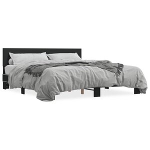 vidaXL Cadre de lit sans matelas noir 200x200 cm
