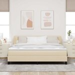 vidaXL Lit à ressorts avec matelas Crème 180 x 200 cm tissu