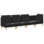 vidaXL Canapé modulaire avec rangement 4 Pièces Noir Tissu