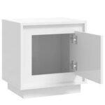 vidaXL Tables de chevet 2Pièces blanc brillant 44x35x45cm bois ingénierie