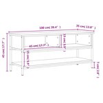 vidaXL Meuble TV sonoma gris 100x35x45 cm bois d'ingénierie