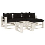 vidaXL Salon palette de jardin 5 Pièces avec coussins noir bois