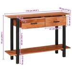 vidaXL Table console Marron 110 x 30 x 75 cm Bois d'acacia massif