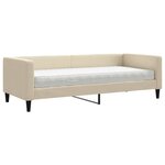 vidaXL Lit de jour avec matelas crème 80x200 cm tissu