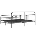 vidaXL Cadre de lit métal sans matelas avec pied de lit noir 200x200cm
