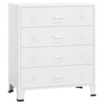 vidaXL Armoire à tiroirs industrielle Blanc 78x40x93 cm Métal