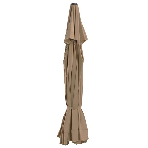 vidaXL Tissu de remplacement pour parasol d'extérieur Taupe 515 cm