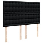 vidaXL Sommier à lattes de lit avec matelas Noir 160x200 cm Tissu