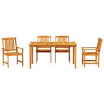 vidaXL Ensemble de salle à manger pour jardin 5 Pièces Marron