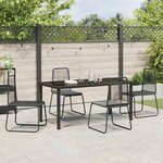 vidaXL Ensemble de salle à manger pour jardin 5 Pièces Noir