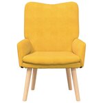 Fauteuil Relaxant vidaXL Jaune Clair en Velours Côtelé