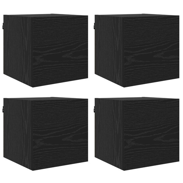 vidaXL Meuble TV mural 4 pc Chêne noir Bois d'ingénierie