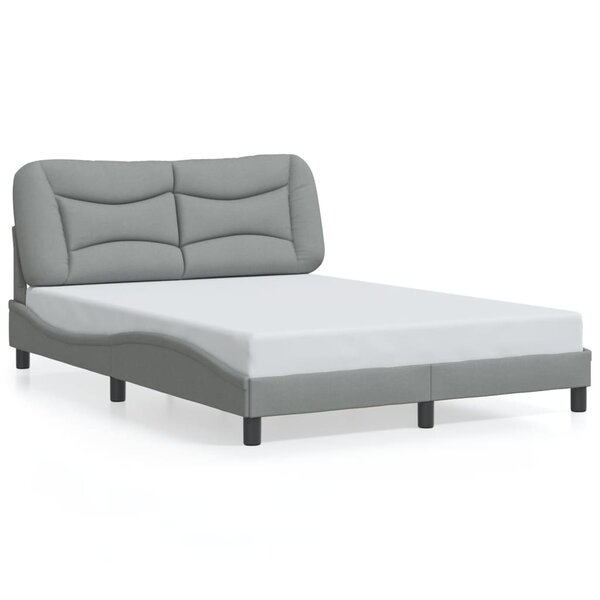 vidaXL Cadre de lit sans matelas gris clair 140x190 cm tissu