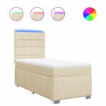 vidaXL Sommier à lattes de lit et matelas Crème 90x190 cm Tissu