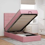 vidaXL Cadre de lit ottoman avec matelas rose 80x200 cm velours