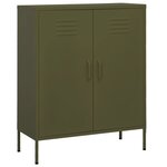 vidaXL Armoire de rangement Vert olive 80x35x101 5 cm Acier