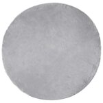 vidaXL Tapis en fausse Tafalla Gris Ø 200 cm Polyester