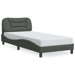 vidaXL Cadre de lit avec LED sans matelas gris foncé 90x190 cm tissu