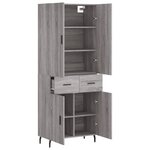 vidaXL Buffet haut Sonoma gris 69 5x34x180 cm Bois d'ingénierie