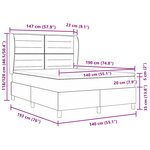 vidaXL Lit à ressorts avec matelas Noir 140 x 190 cm tissu