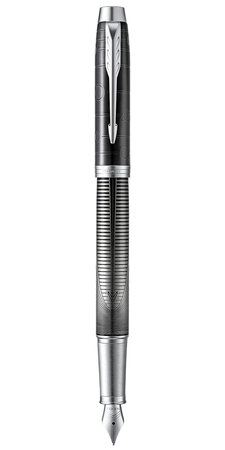 PARKER IM stylo plume - "Edition Spéciale" Metallique Pursuit - Attributs chromés - Plume moyenne - Livré en écrin