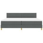vidaXL Lit avec sommier et matelas gris foncé 200x200 cm en tissu