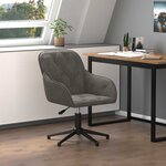 vidaXL Chaise pivotante de bureau Gris foncé Velours