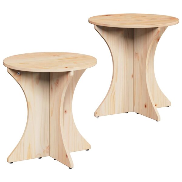 vidaXL Table basse 2 Pièces Naturel 46 x 46 x 47 cm Bois massif en pin
