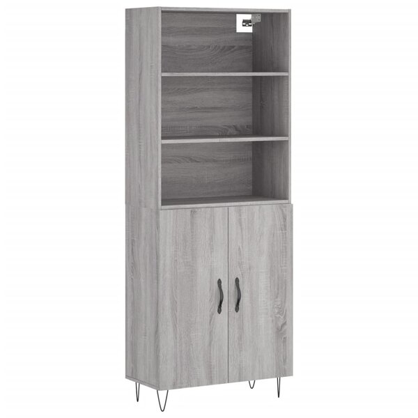 vidaXL Buffet haut Sonoma gris 69 5x34x180 cm Bois d'ingénierie