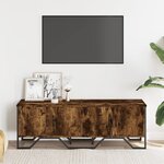 vidaXL Meuble TV chêne fumé 122x34x41 cm bois d'ingénierie