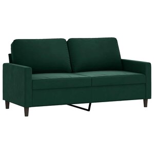 vidaXL Canapé à 2 places Vert foncé 140 cm Velours