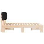 vidaXL Cadre de lit avec tête de lit rembourrée Noir 135 x 190 cm