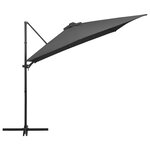 vidaXL Parasol déporté avec LED et mât en acier 250x250 cm Anthracite