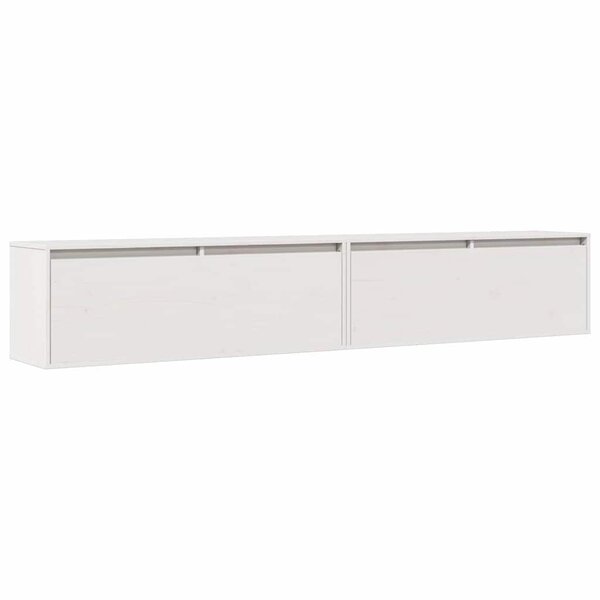 vidaXL Armoires murales 2 Pièces Blanc 100x30x35 cm Bois de pin massif