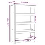 vidaXL Bibliothèque Gris 80x35x126 cm Bois de pin massif