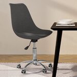 vidaXL Chaise pivotante de salle à manger Gris foncé Tissu