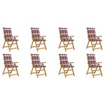 vidaXL Chaises pliables de jardin avec coussins 8 Pièces Bois d'acacia