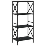 vidaXL Bibliothèque à 4 niveaux noir 59x35x132 cm bois d'ingénierie