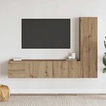 vidaXL Meubles TV muraux 3 Pièces chêne artisanal bois d'ingénierie