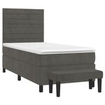 vidaXL Sommier à lattes de lit et matelas Gris foncé 80x200 cm Velours