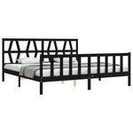vidaXL Cadre de lit sans matelas noir 200x200 cm bois massif de pin