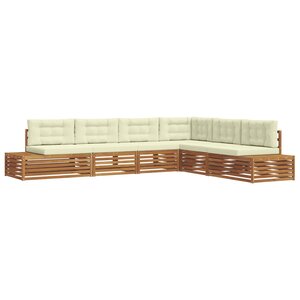 vidaXL 7 pc Ensemble de canapés d'extérieur Naturel et Crème
